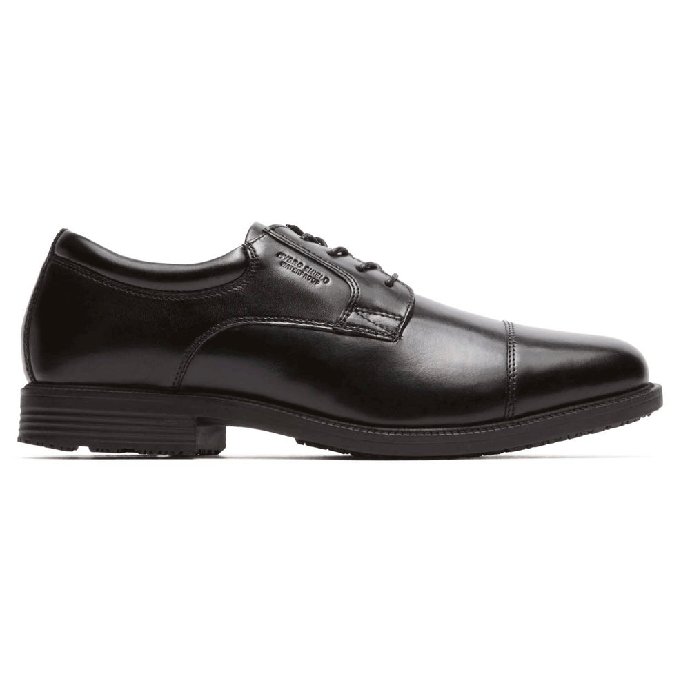 Zapatos De Vestir Rockport Hombre Mexico - Essential Details Waterproof Cap Toe Negros - ODNRQ6094